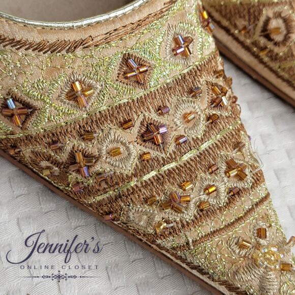 Nine West Casanova Brocade Beaded Pointed Toe Heels Size 6.5 - Picture 12 of 16